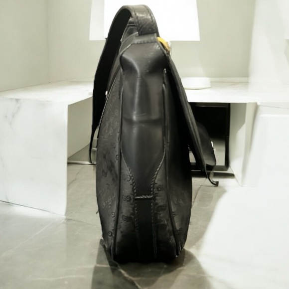 EUC GUCCI Vintage Micro GG Logo Canvas Shoulder Bag Black Navy Gorgeous - Picture 3 of 14